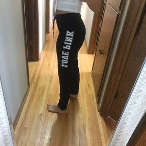 Black joggers, love pink brand